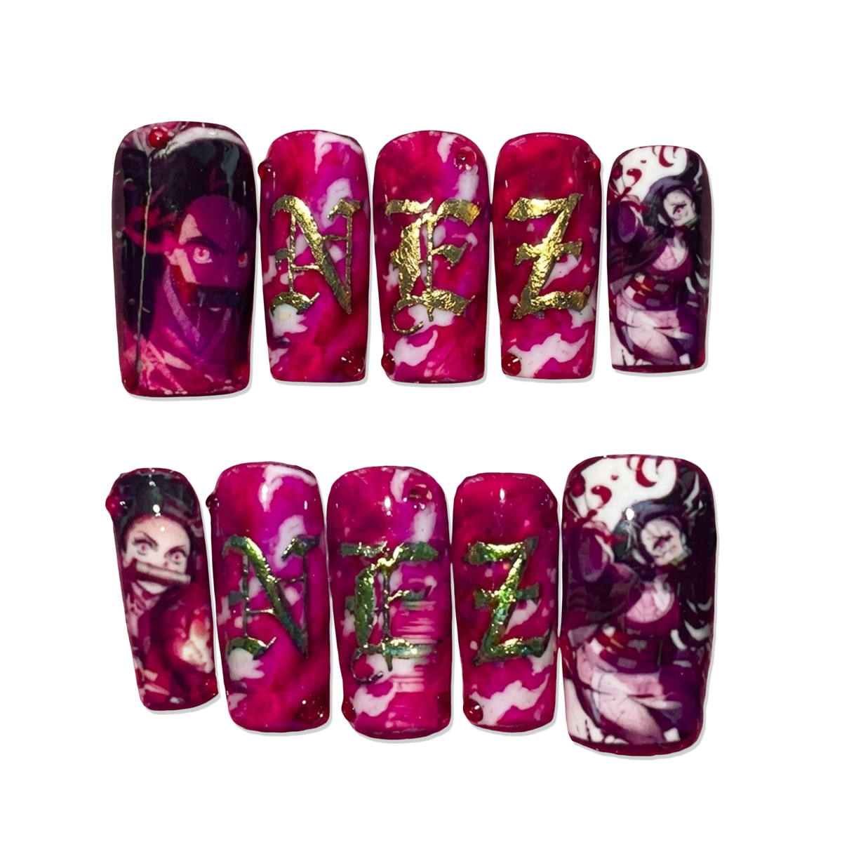Red flame (anime character Nezuko )
